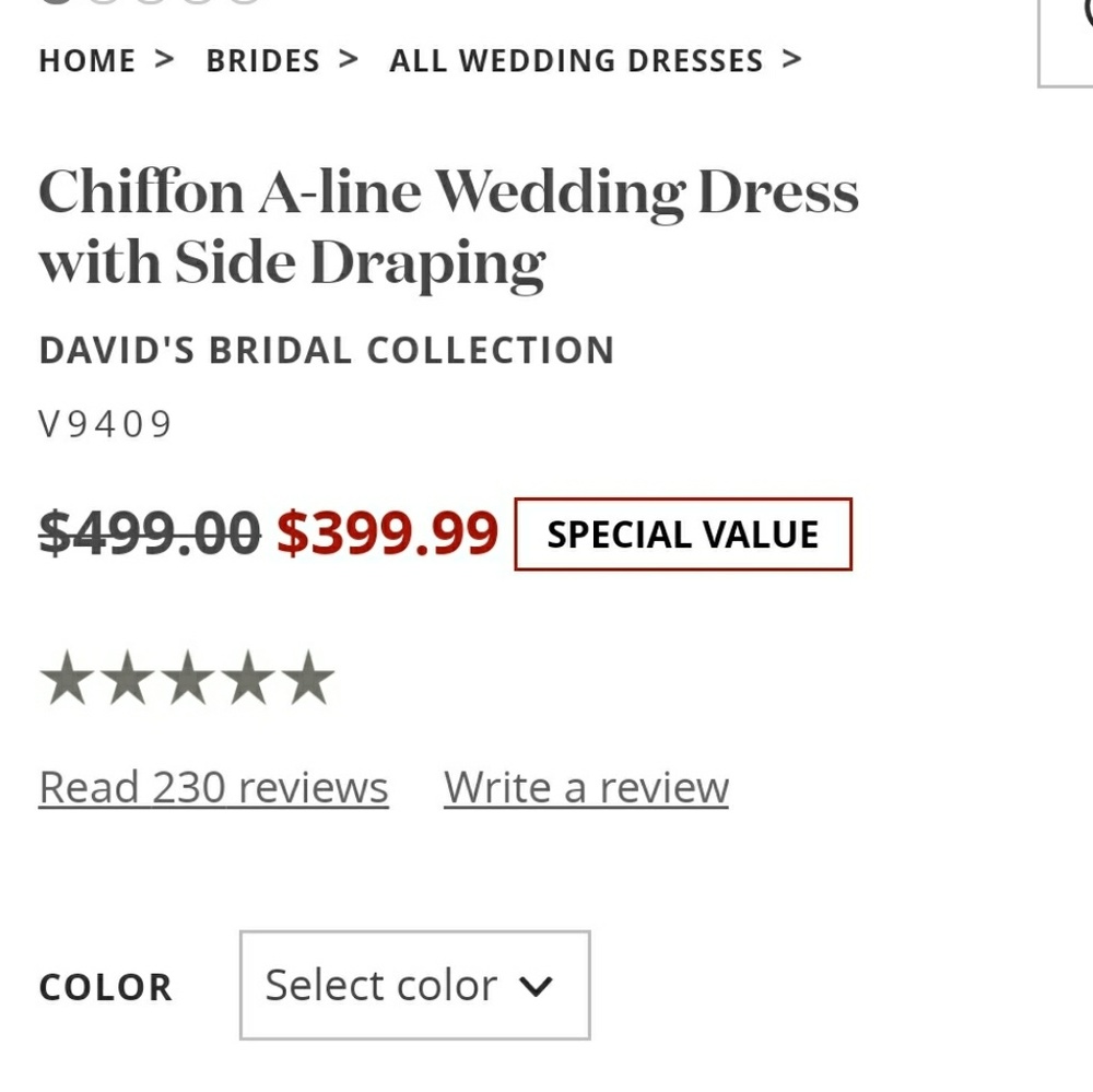 David's Bridal Wedding Dress - Picture 7 of 7